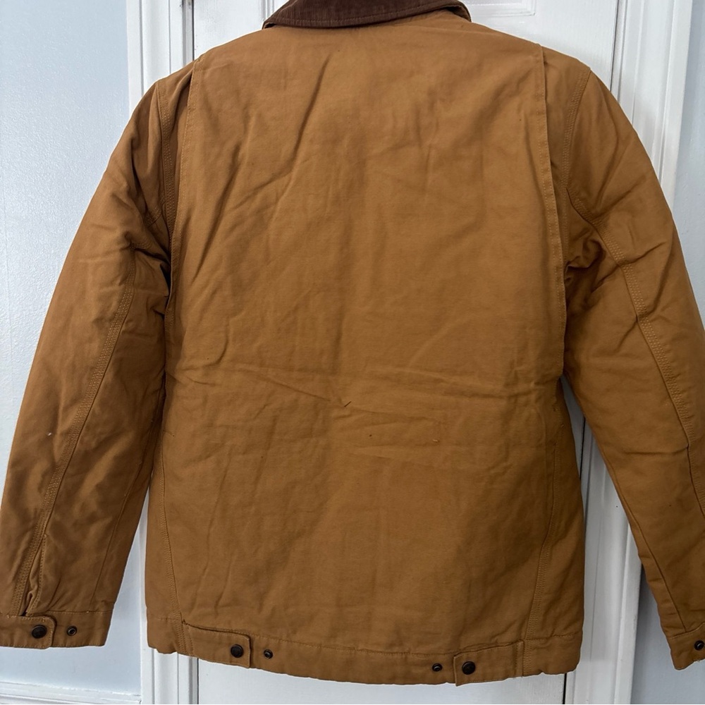 Wrangler Men's Quilted Lining Corduroy Collar Canvas Work Jacket, BROWN size S/M - Picture 2 of 12